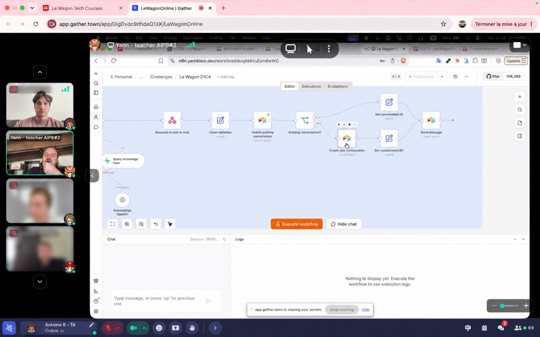 Workflow n8n construit pendant une session